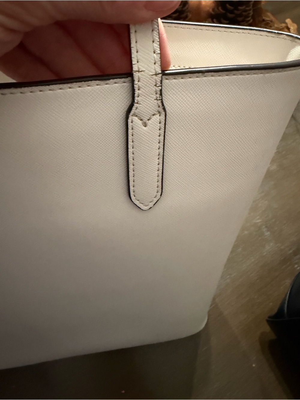 kate spade Cream Leather Tote with Bow Charm - Picture 10 of 11